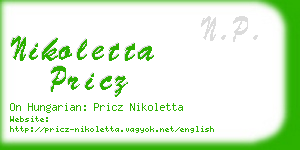 nikoletta pricz business card